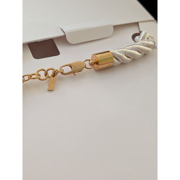 ZARA Women's Gold Textured Starfish Ivory Cord 20" Statement Necklace Coastal - Picture 5 of 12